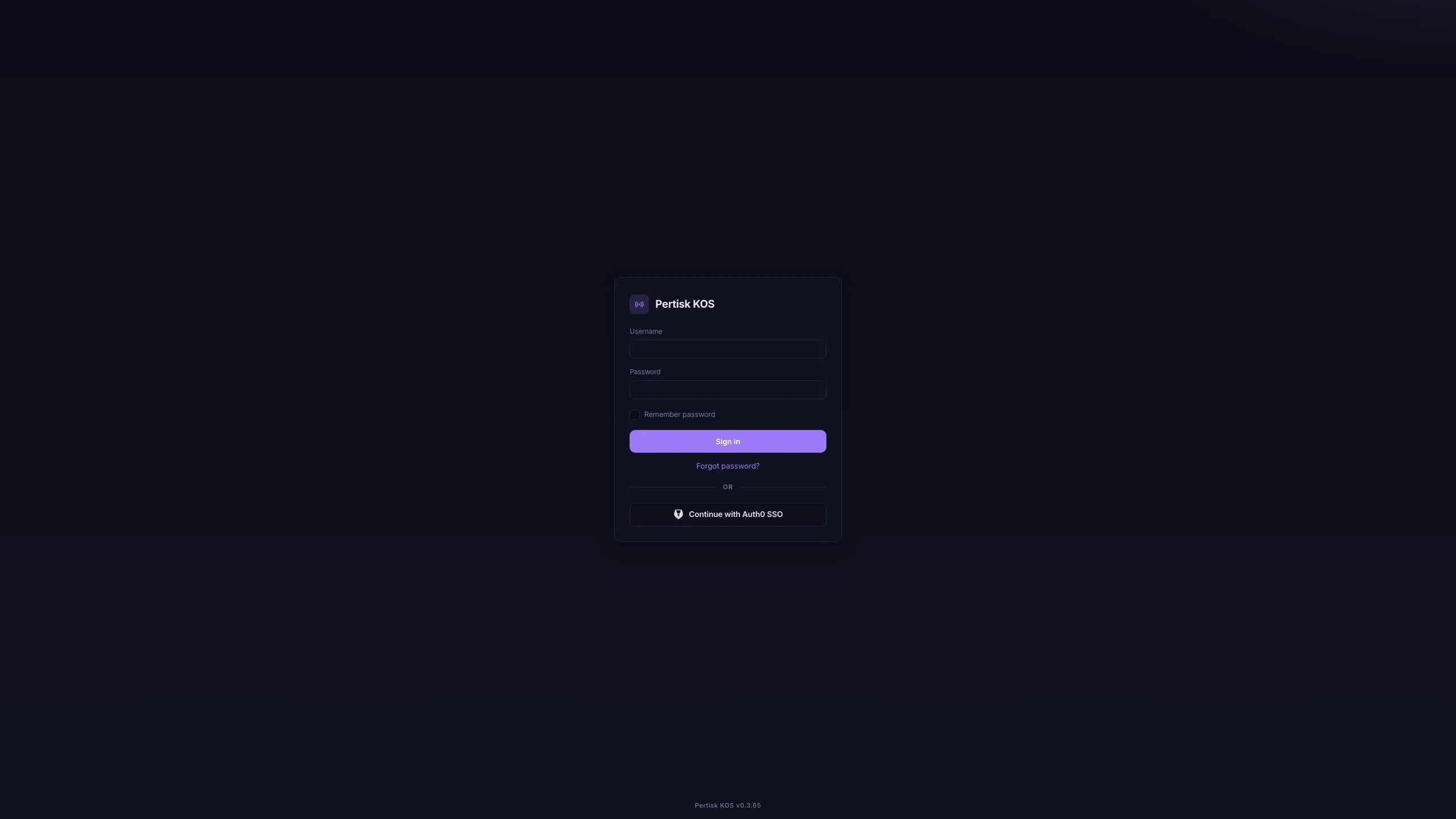 KOS sign-in with local auth and Auth0