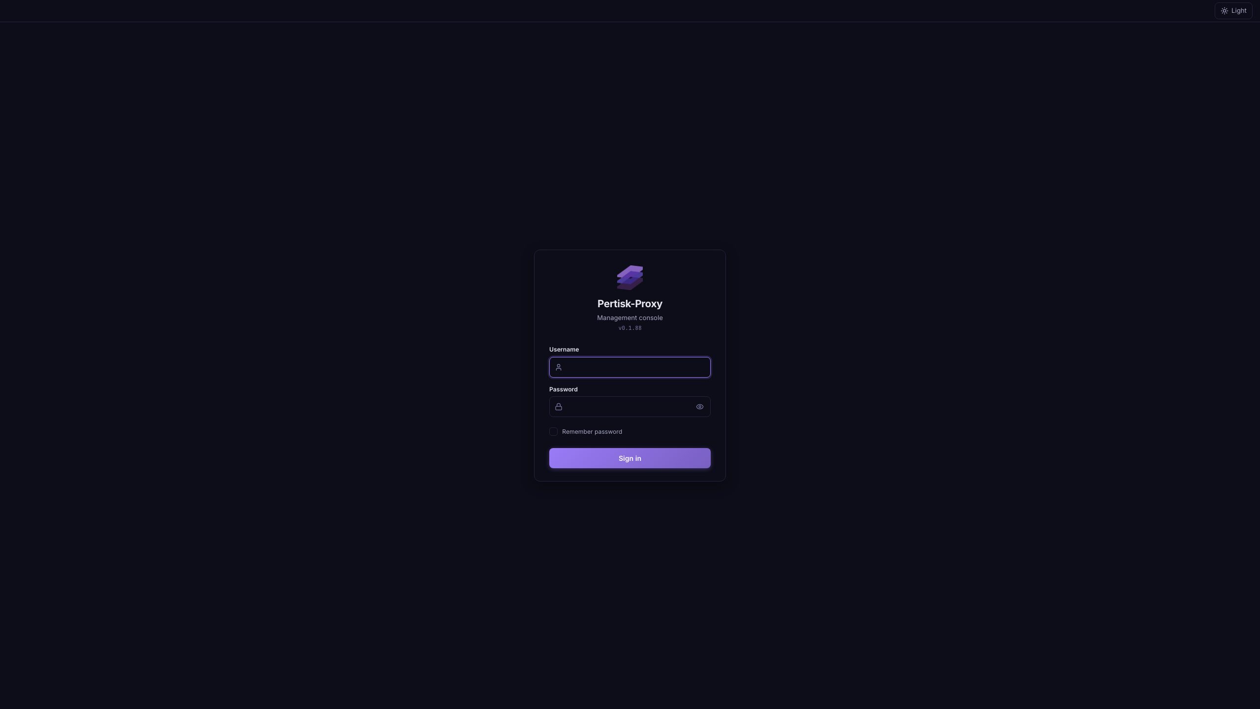 Proxy Admin sign-in
