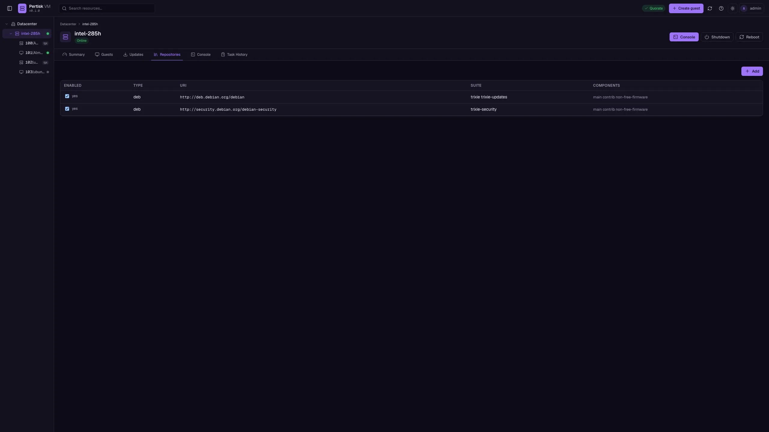 Node apt repositories